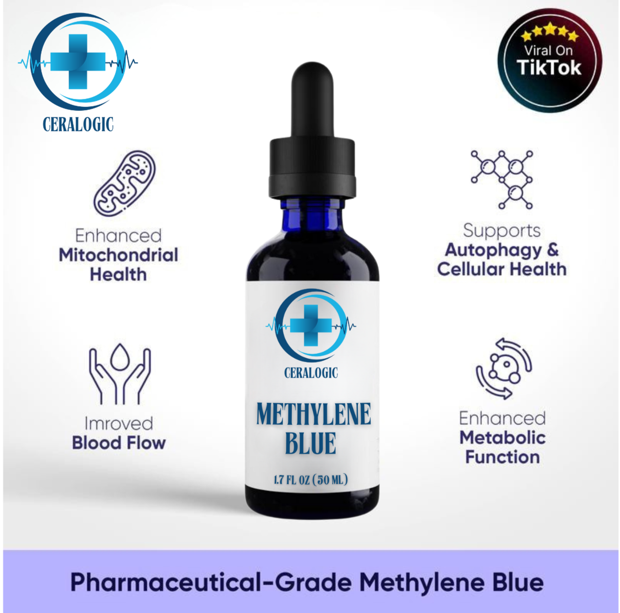 CERALOGIC Methylene Blue - USP Grade, Formaldehyde-Free